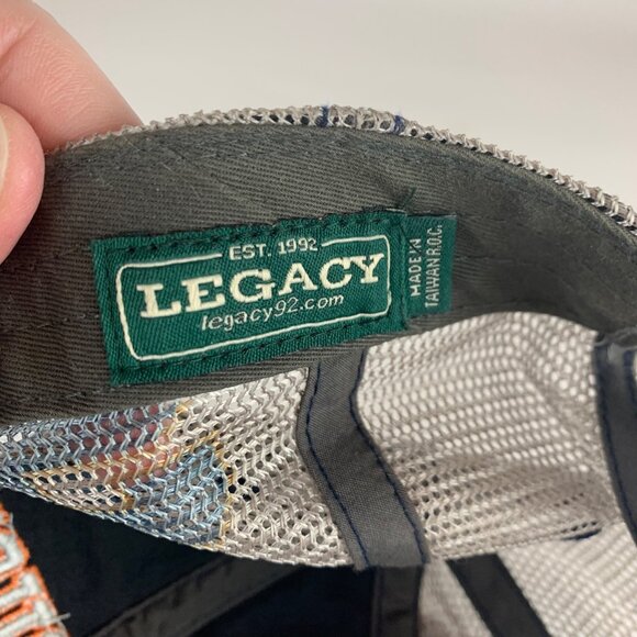 Syracuse Orange NCAA Navy Blue Gray Legacy Relaxed Fit Snapback Trucker Hat - Picture 5 of 5